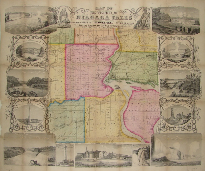 Map of the Vicinity of Niagara Falls from actual Surveys by Samuel Geil author of Maps of Niagara…